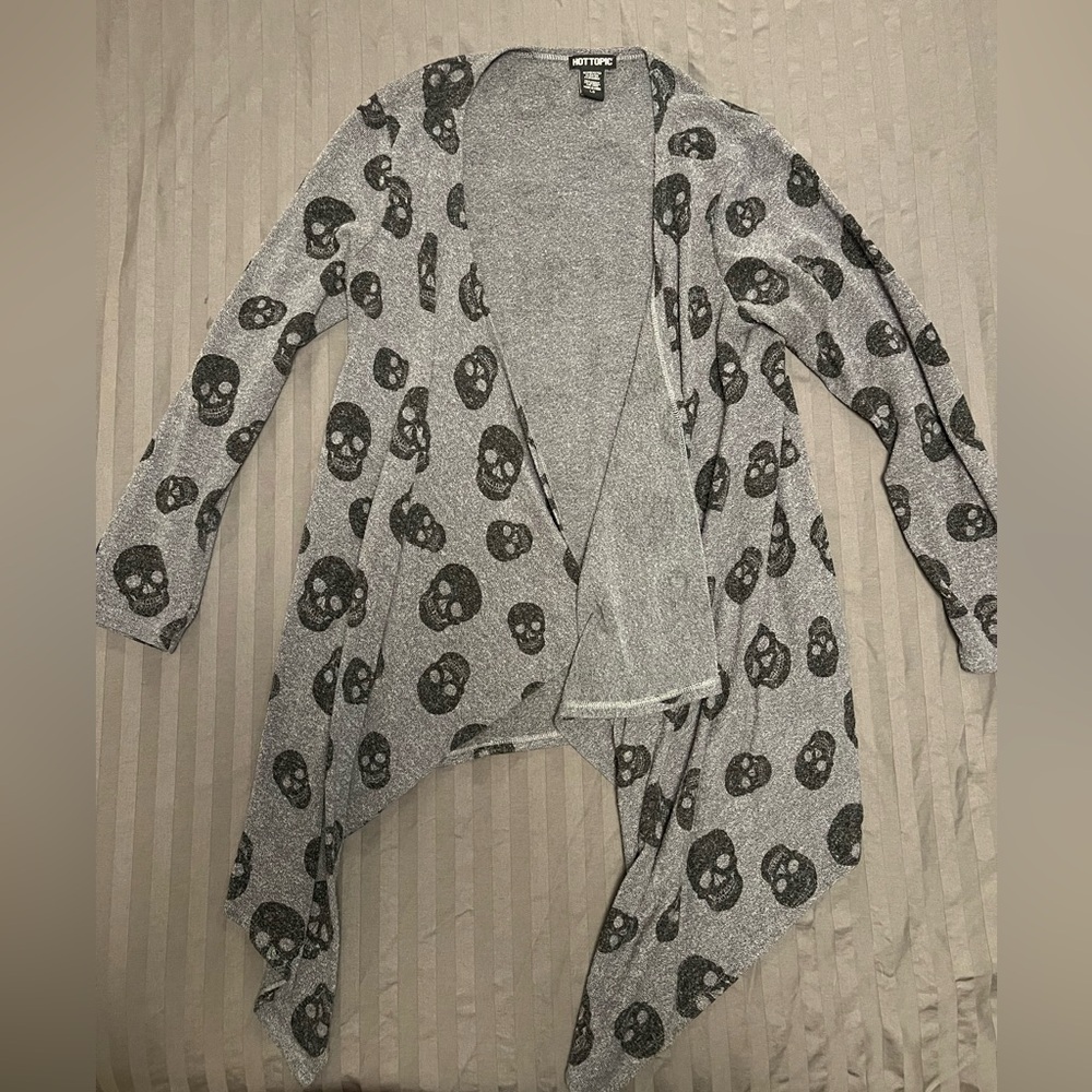 Gray Skull Pattern Women's Sweater